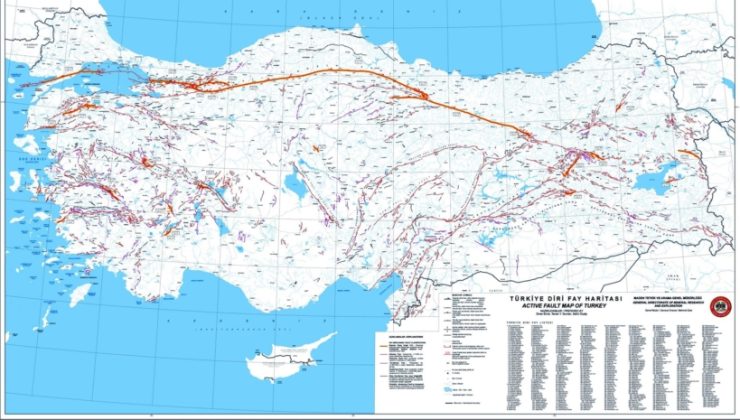 Türkiye Diri Fay Haritası yenilendi