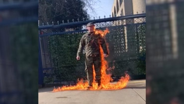 ABD’li asker İsrail Büyükelçiliği’nin önünde kendini yaktı